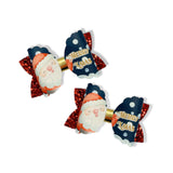 MERRY XMAS SANTA BOW 3.5” | PRE CUT DIY HAIR BOW LOOPS