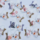 Mini Woodland Friends -Set of 12 Mini Bows Faux Leather Craft Cutout Sheets