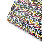 Neon Leopard Premium Faux Leather Fabric