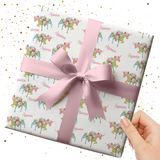 GLITTERY UNICORN WRAPPING PAPER- PERSONALISED OPTIONS