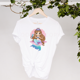 Goldie Mermaid Doll Girl HTV Full Colour Iron on T Shirt Transfers