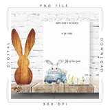 Easter Bunny Boy Blue Galaxy Boards Digital Download