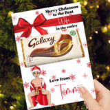 Male Sexy Santa Dolly Galaxy Chocolate Boards- Premium Card