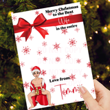 Male Sexy Santa Dolly Galaxy Chocolate Boards- Premium Card