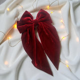 VELVET WATERFALL BOWS- RED