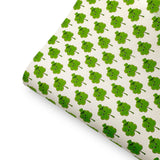 Cute Little Shamrock Premium Faux Leather Fabric