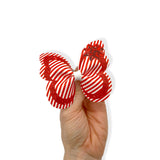 Candy Cane Butterfly Pinch Bows - DIY Cut Out Faux Leather Fabric Sheets