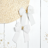 WHITE & GOLD GLITTER GROSGRAIN 4” RIBBON BOW