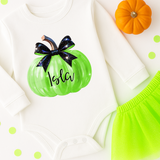 CUSTOM DTF TRANSFER | SHINY PUMPKINS- NEON GREEN