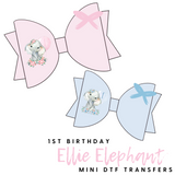 Ellie Elephant 1st Birthday Balloon DTF Mini Transfers 1''