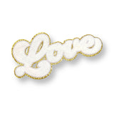 Love White Chenille Patches 10”