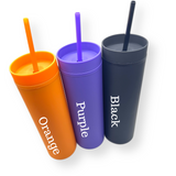 16 OZ Skinny Tumbler with Straw