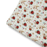 XMAS DEERS CHUNKY GLITTER FABRIC