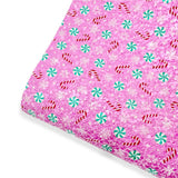 Sweet Xmas Candy Chunky Glitter Fabric