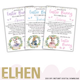 Easter Bunny Wreath Trio of Certificates Digital Download