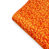 Pumpkin Orange Faux Glitter Effect Premium Faux Leather Fabric