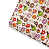 Halloween Donuts Premium Faux Leather Fabric