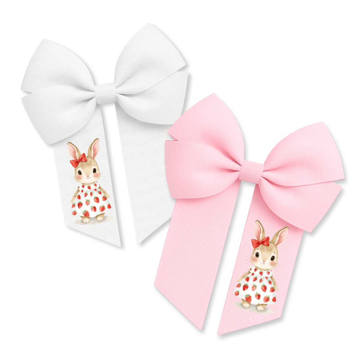 DTF MINI BOW TRANSFERS-STRAWBERRY BUNNY - PACK OF 3 - Eliza Henri
