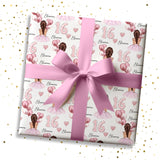 PERSONALISED BIRTHDAY GIRL WRAPPING PAPER