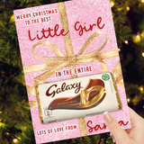 Pink Glitter Xmas Gift Bow In the entire Galaxy Chocolate Boards- Premium Card