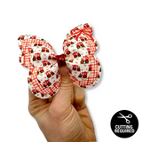 LITTLE  RED BOW TRACTOR BUTTERFLY PINCH BOWS - DIY CUT OUT FAUX LEATHER FABRIC SHEETS