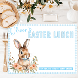 BLUE GINGHAM EASTER FAUX LEATHER PLACEMATS