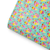 Summer Ice Cream Treats Premium Faux Leather Fabric