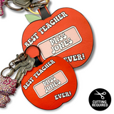 DIY TEACHER APPLE | LEATHERETTE KEYRING CUT-OUTS