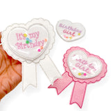 Heart Birthday Badge Face Shaker Felties