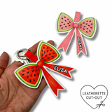 DIY WATERMELON BOWS | LEATHERETTE KEYRING CUT-OUTS