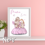 Mama & Me Girly Premium Card or Canvas Prints