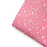 Pretty Pink Crossbones Premium Faux Leather Fabric