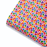 Hearts of a Rainbow Premium Faux Leather Fabrics