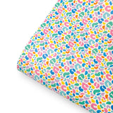 Bright Rainbow Leopard Premium Faux Leather Fabric