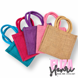 Small Coloured Jute Bags- 22 X 20 CM