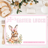 PINK GINGHAM EASTER FAUX LEATHER PLACEMATS