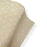 OH DAISY ON BEIGE PREMIUM FAUX LEATHER FABRICS