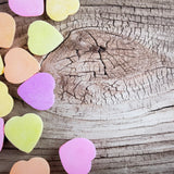 Candy Hearts Wooden Canvas Photography Background