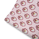 COQUETTE BOW SANTA CHUNKY GLITTER FABRIC