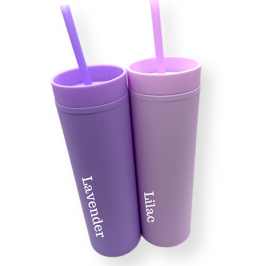 16 OZ Skinny Tumbler with Straw