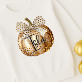 CUSTOM DTF TRANSFER | POLKA DOT PUMPKINS- GOLD