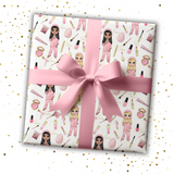 MAKE UP DOLLY WRAPPING PAPER- PERSONALISED OPTIONS