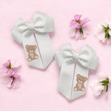 DTF MINI BOW TRANSFERS- TEDDY BEAR PINK