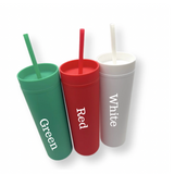 16 OZ Skinny Tumbler with Straw