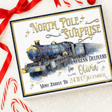 NORTH POLE NAVY TRAIN - MAGNETIC BOX TOPPER SOLVENT STICKER