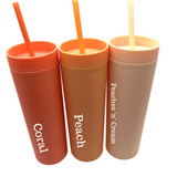 16 OZ Skinny Tumbler with Straw