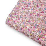 Ice Cream Unicorn Pink Premium Faux Leather Fabric