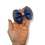 NAVY & GOLD ‘Easy Peasy’ Faux Leather DIY Pinch Bows
