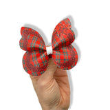 Tartan & Red Party Glitter Butterfly Pinch Bows - DIY Cut Out Faux Leather Fabric Sheets