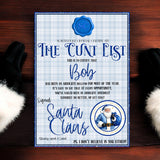 C*NT LIST CERTIFICATES - BLUE TARTAN EDITION 2025- A4 PREMIUM CARD